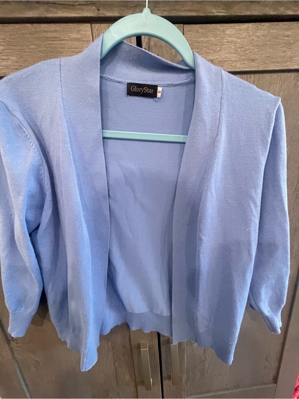 Soft Light Blue Open-Front Cardigan